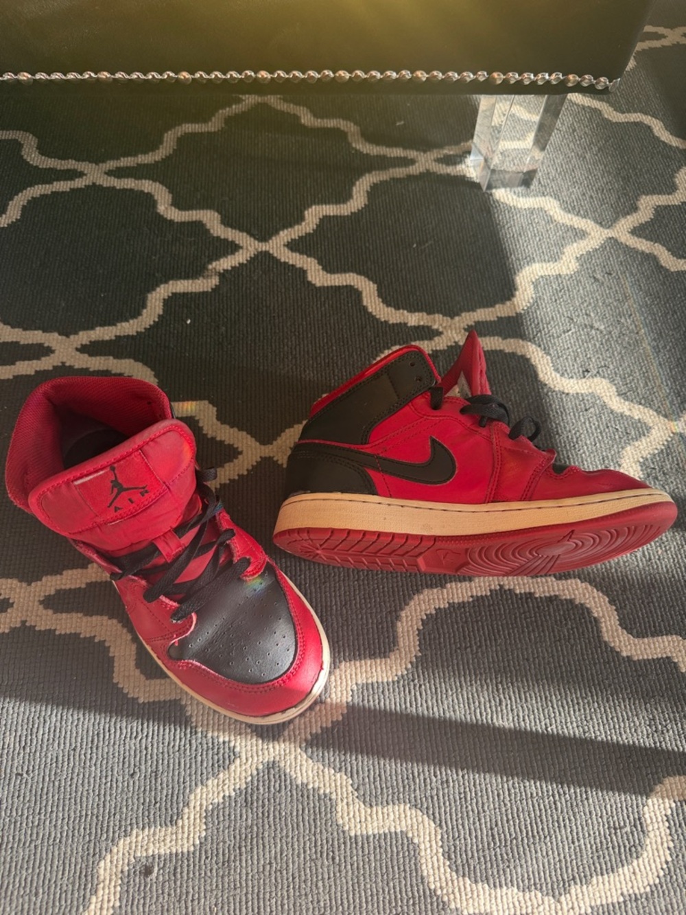 Nike Red and Black High-Top Basketball Sneakers